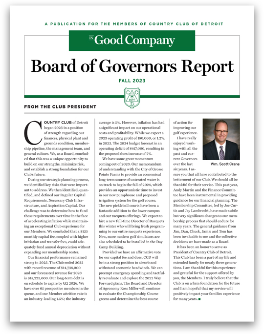 Fall Board of Governors Report Image